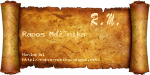 Rapos Mónika névjegykártya
